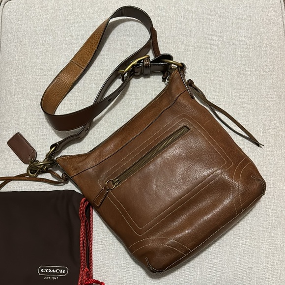 Vintage Coach Chelsea Convertible Strap All Leather Bag-EUC-Cognac Tabacco Brown - Picture 3 of 17